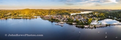 Late Day Sun Shines On Newport, VT Waterfront 3:1 Panorama